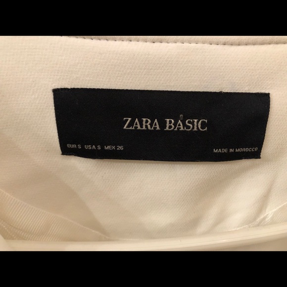 ZARA WHITE MEDIUM LENGHT LAPEL COAT WITH CONTRASTING STITCHING BUTTONS S… - Picture 6 of 7